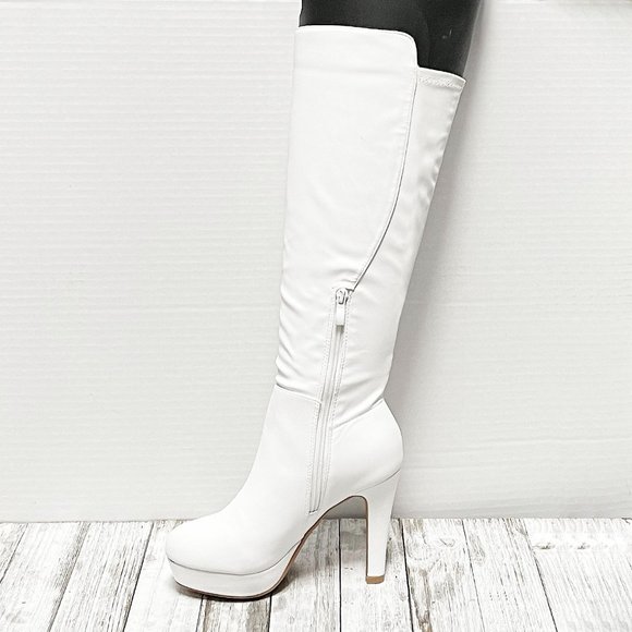stiletto white boots
